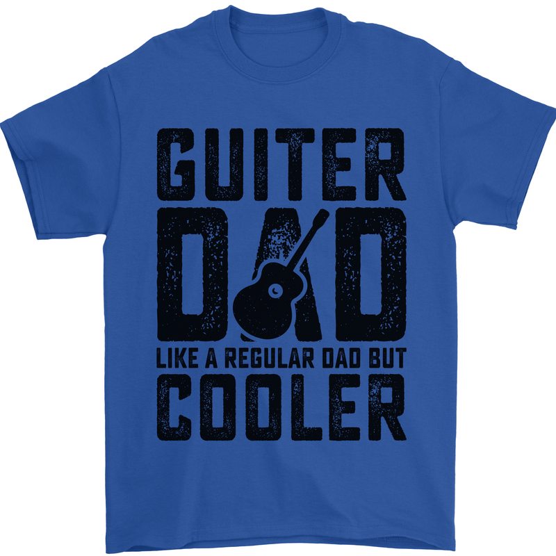 Fathers Day Guitar Dad Like a Normal Dad Mens T-Shirt 100% Cotton Royal Blue