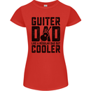 Fathers Day Guitar Dad Like a Normal Dad Womens Petite Cut T-Shirt Red