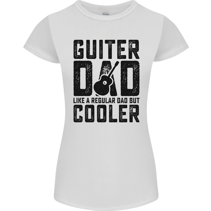 Fathers Day Guitar Dad Like a Normal Dad Womens Petite Cut T-Shirt White