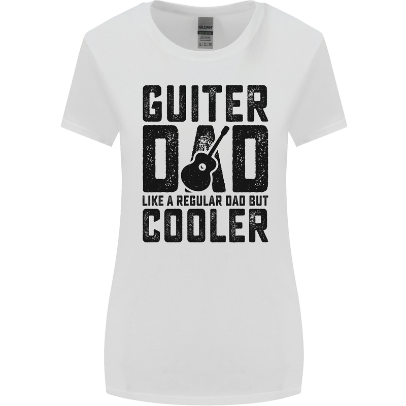 Fathers Day Guitar Dad Like a Normal Dad Womens Wider Cut T-Shirt White