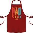 Fathers Day Living the Dad Life Twins Funny Cotton Apron 100% Organic Maroon