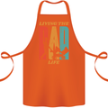 Fathers Day Living the Dad Life Twins Funny Cotton Apron 100% Organic Orange