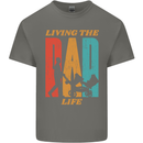 Fathers Day Living the Dad Life Twins Funny Kids T-Shirt Childrens Charcoal