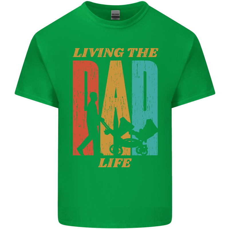 Fathers Day Living the Dad Life Twins Funny Kids T-Shirt Childrens Irish Green