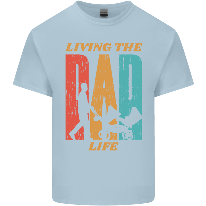 Fathers Day Living the Dad Life Twins Funny Kids T-Shirt Childrens Light Blue