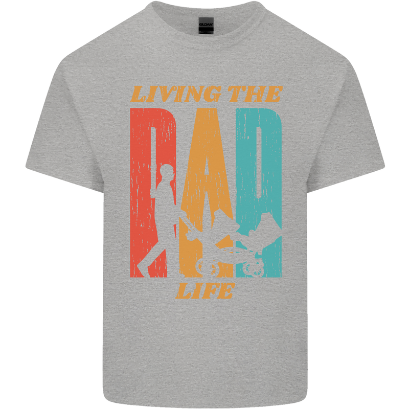Fathers Day Living the Dad Life Twins Funny Kids T-Shirt Childrens Sports Grey