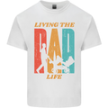 Fathers Day Living the Dad Life Twins Funny Kids T-Shirt Childrens White
