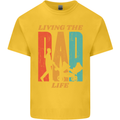Fathers Day Living the Dad Life Twins Funny Kids T-Shirt Childrens Yellow