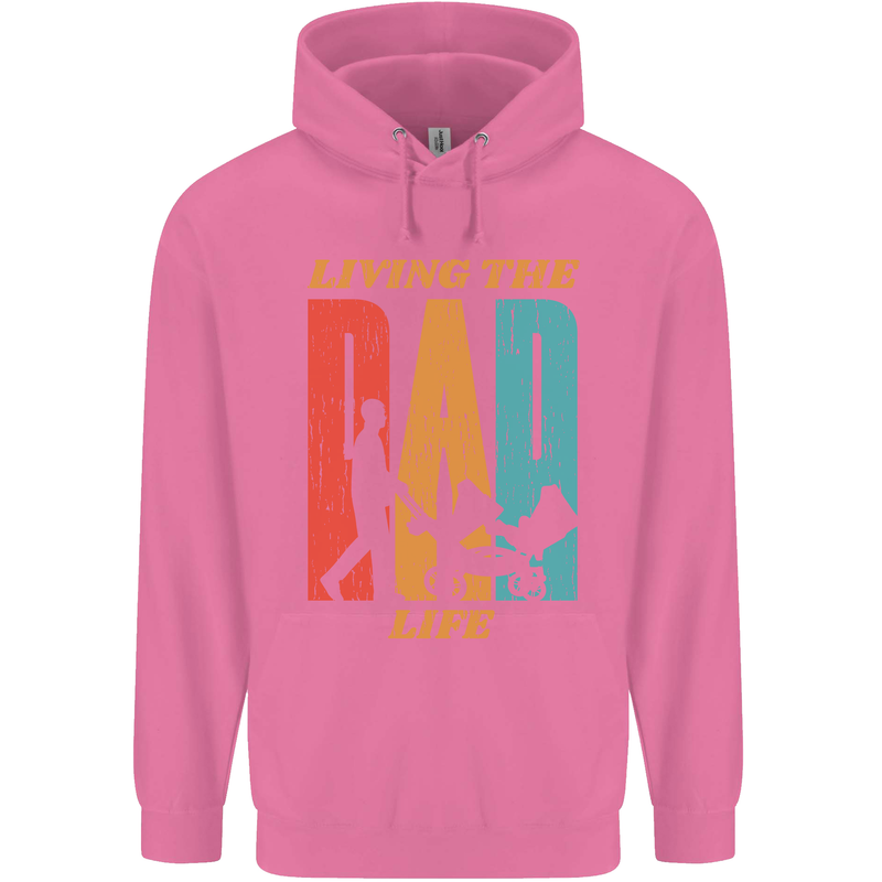 Fathers Day Living the Dad Life Twins Funny Mens 80% Cotton Hoodie Azelea