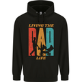 Fathers Day Living the Dad Life Twins Funny Mens 80% Cotton Hoodie Black
