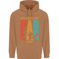 Fathers Day Living the Dad Life Twins Funny Mens 80% Cotton Hoodie Caramel Latte