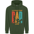 Fathers Day Living the Dad Life Twins Funny Mens 80% Cotton Hoodie Forest Green