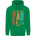 Fathers Day Living the Dad Life Twins Funny Mens 80% Cotton Hoodie Irish Green
