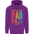 Fathers Day Living the Dad Life Twins Funny Mens 80% Cotton Hoodie Purple