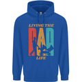 Fathers Day Living the Dad Life Twins Funny Mens 80% Cotton Hoodie Royal Blue