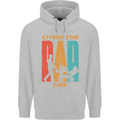 Fathers Day Living the Dad Life Twins Funny Mens 80% Cotton Hoodie Sports Grey