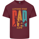 Fathers Day Living the Dad Life Twins Funny Mens Cotton T-Shirt Tee Top Maroon