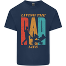 Fathers Day Living the Dad Life Twins Funny Mens Cotton T-Shirt Tee Top Navy Blue
