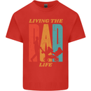 Fathers Day Living the Dad Life Twins Funny Mens Cotton T-Shirt Tee Top Red