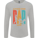 Fathers Day Living the Dad Life Twins Funny Mens Long Sleeve T-Shirt Sports Grey