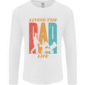 Fathers Day Living the Dad Life Twins Funny Mens Long Sleeve T-Shirt White