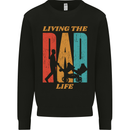 Fathers Day Living the Dad Life Twins Funny Mens Sweatshirt Jumper Black