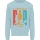 Fathers Day Living the Dad Life Twins Funny Mens Sweatshirt Jumper Light Blue