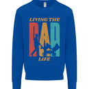 Fathers Day Living the Dad Life Twins Funny Mens Sweatshirt Jumper Royal Blue