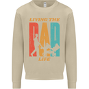 Fathers Day Living the Dad Life Twins Funny Mens Sweatshirt Jumper Sand