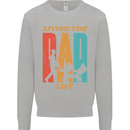 Fathers Day Living the Dad Life Twins Funny Mens Sweatshirt Jumper Sports Grey