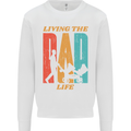 Fathers Day Living the Dad Life Twins Funny Mens Sweatshirt Jumper White