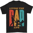 Fathers Day Living the Dad Life Twins Funny Mens T-Shirt Cotton Gildan Black