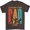 Fathers Day Living the Dad Life Twins Funny Mens T-Shirt Cotton Gildan Dark Chocolate