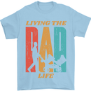 Fathers Day Living the Dad Life Twins Funny Mens T-Shirt Cotton Gildan Light Blue