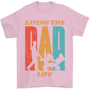 Fathers Day Living the Dad Life Twins Funny Mens T-Shirt Cotton Gildan Light Pink