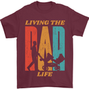 Fathers Day Living the Dad Life Twins Funny Mens T-Shirt Cotton Gildan Maroon