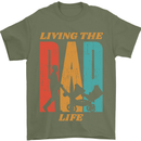 Fathers Day Living the Dad Life Twins Funny Mens T-Shirt Cotton Gildan Military Green