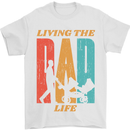 Fathers Day Living the Dad Life Twins Funny Mens T-Shirt Cotton Gildan White