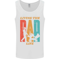 Fathers Day Living the Dad Life Twins Funny Mens Vest Tank Top White