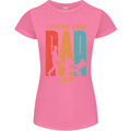 Fathers Day Living the Dad Life Twins Funny Womens Petite Cut T-Shirt Azalea