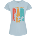 Fathers Day Living the Dad Life Twins Funny Womens Petite Cut T-Shirt Light Blue