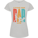 Fathers Day Living the Dad Life Twins Funny Womens Petite Cut T-Shirt Sports Grey