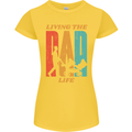 Fathers Day Living the Dad Life Twins Funny Womens Petite Cut T-Shirt Yellow