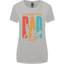 Fathers Day Living the Dad Life Twins Funny Womens Wider Cut T-Shirt Sports Grey