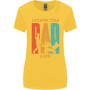 Fathers Day Living the Dad Life Twins Funny Womens Wider Cut T-Shirt Yellow