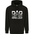 Fathers Day Son Hero Daughter Love Dad Mens 80% Cotton Hoodie Black