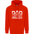 Fathers Day Son Hero Daughter Love Dad Mens 80% Cotton Hoodie Bright Red