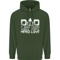 Fathers Day Son Hero Daughter Love Dad Mens 80% Cotton Hoodie Forest Green