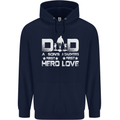 Fathers Day Son Hero Daughter Love Dad Mens 80% Cotton Hoodie Navy Blue