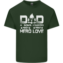 Fathers Day Son Hero Daughter Love Dad Mens Cotton T-Shirt Tee Top Forest Green
